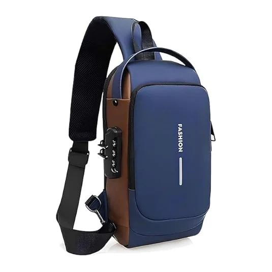 20099 Sling Bag for Men Stylish Crossbody Backpack for Men & Women, Anti-Theft Chest Bag with USB Charging Port, Messenger Bags