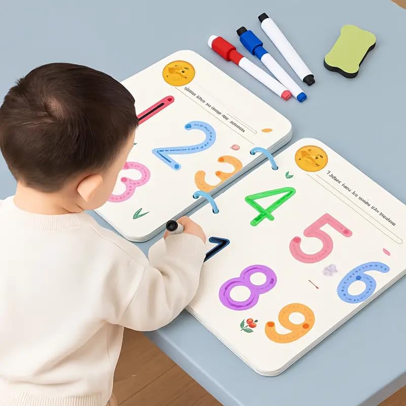 CK034 Magical Tracing Workbook Set, Hand Writing Pen Control Training Book for Learning to Write The Alphabets & Numbers, Preschool Educational Reusable Learning Book for Kids {32 Pages}