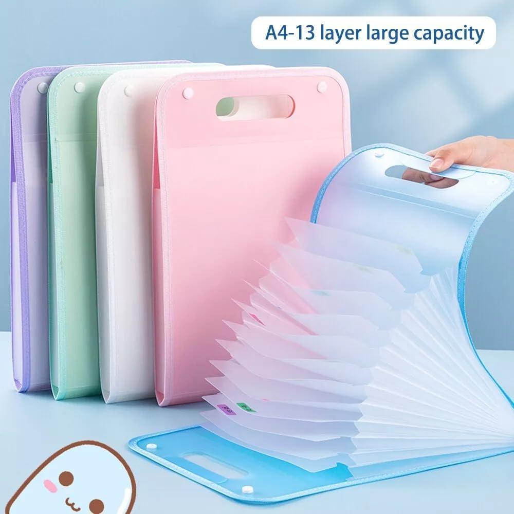 10365 13 Layer A4 Paper File Folder, Multi-Layer Expanding Folder Paper Document Holder Organizer