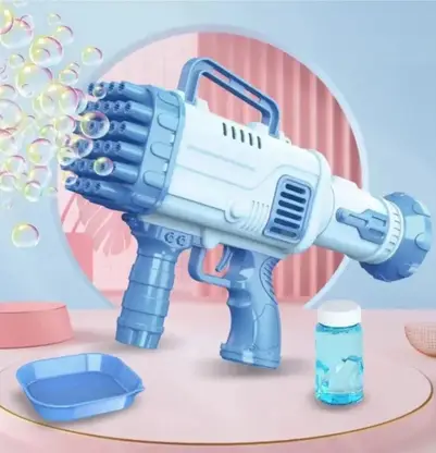 20124 45 Holes Big Bubbles Gatling Machine, Battery Operated Electric Gun Toy Toy Bubble Maker