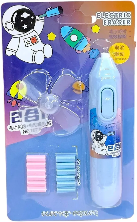 Electric eraser with fan